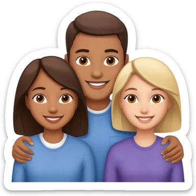 Two sisters and one man emoji sticker