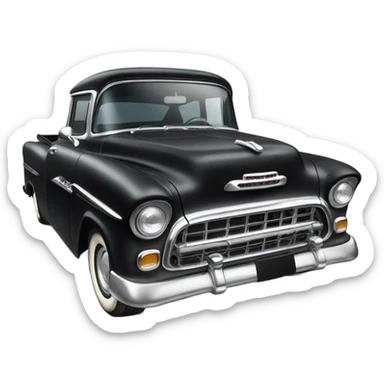 Black 55 Chevy with blower sticker
