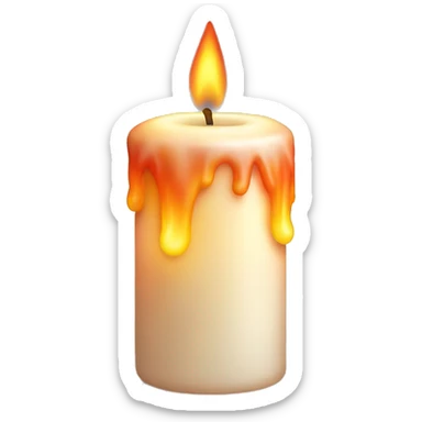 Candle with big flame sticker