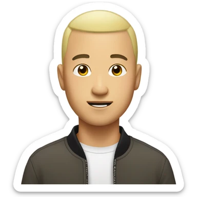 asian guy with blonde buzz cut sticker