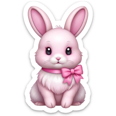 bunny with pink bows sticker
