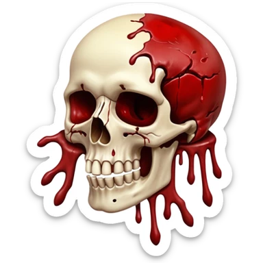 3D rotting corpse jumping in the air. In the style of your bloody skull art. More blood sticker