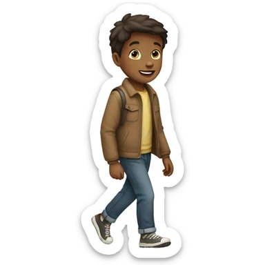Walking boy sticker