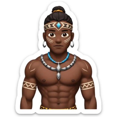 tribal black man sticker