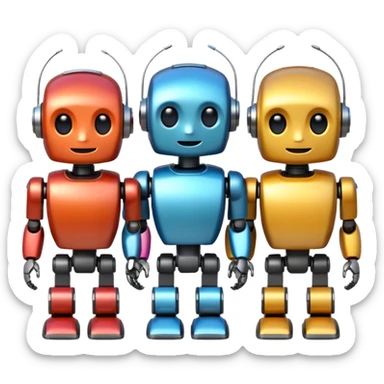 Wholesome cute robots sticker