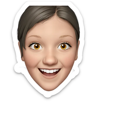 smiling girl in grey hoodie sticker