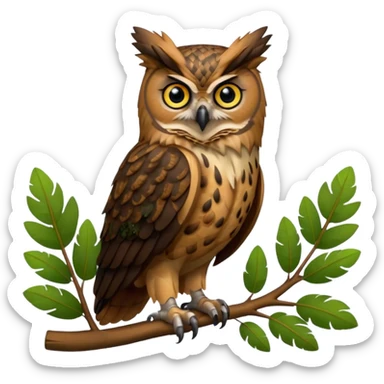 Eagle Owl Forest sticker