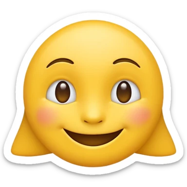 happy emoji smirking in iOS style sticker