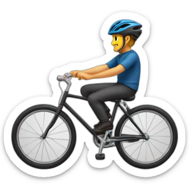 homme chauve vélo sticker