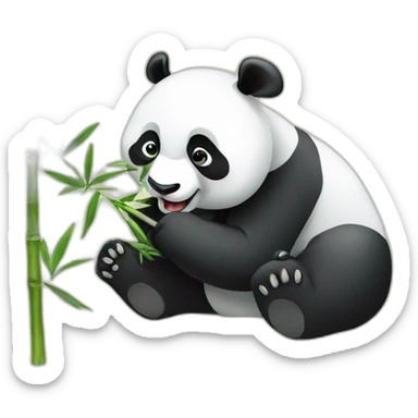 panda eating bamboo sticker