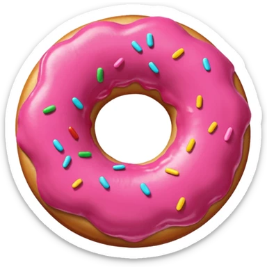 donut rosa liso sem granulado sticker