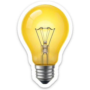 create a lightbulb with the center of it glowing. sticker