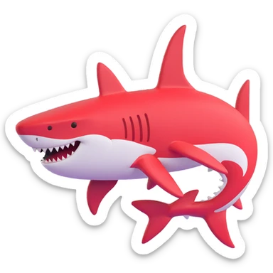 shark with red and white Air Jordans on its fins and back fin sticker