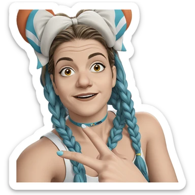 smiling girl in car interior sticker