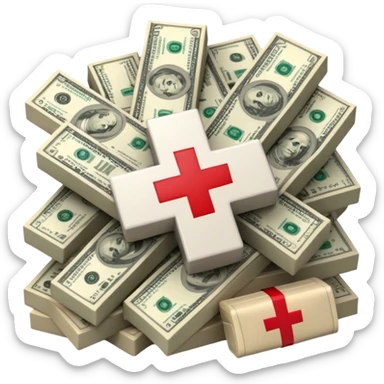 money with a Red Cross over it so it symbolizes it's for free sticker