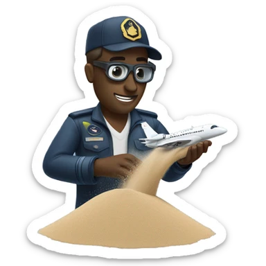 Jet pilot pouring sand out in the sky sticker