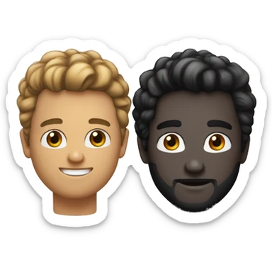 dois homens, um branco gordo e um negro de cabelo cacheado grande sticker