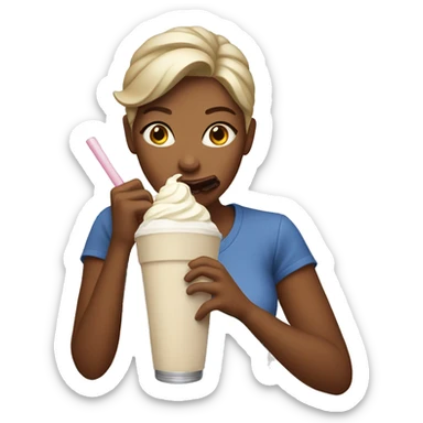 Women eating a milkshake sticker