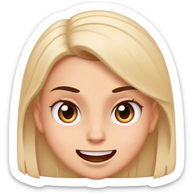 a girl but shes mad and smiling ￼ sticker