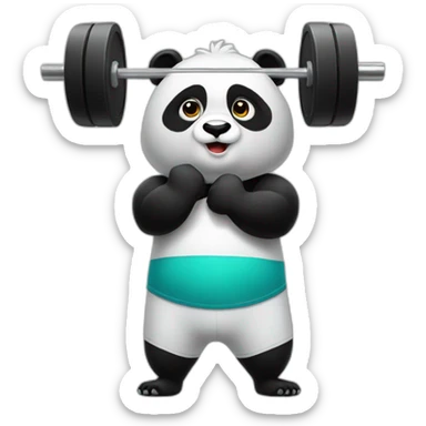 Panda who weightlifting  sticker