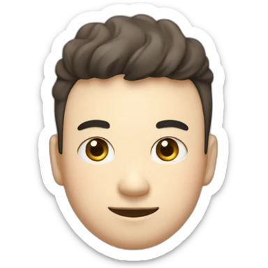 A fat, slightly thin, droopy-eyed, thick-lipped, big-headed, cute Japanese guy with a pencil in his hand and a smile on his face sticker