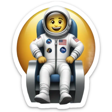 white man flying on a rocket sticker