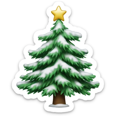 snowy christmas tree sticker
