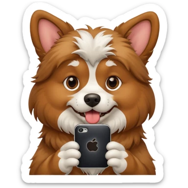 Cachorro ou amigo irritando o celular no computador sticker