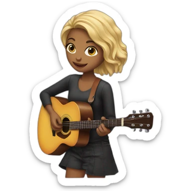 girl with guitar sticker