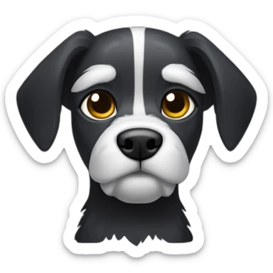 black griffon dog with few white hairs under mouth and on eyebrows sticker