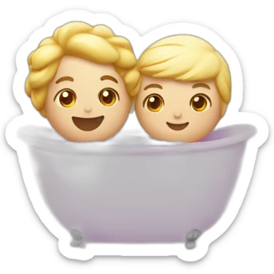 Baño de espuma pareja sticker