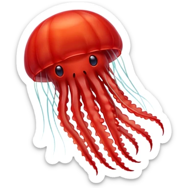 Red jellyfish sticker