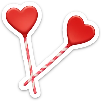 Red heart shaped lollipop  sticker