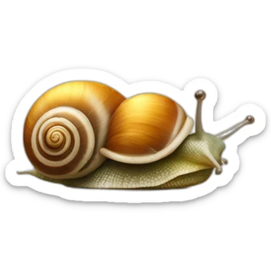 two snails are sleeping sticker