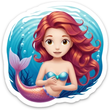 Mermaid wearing a light pink snorkel sticker