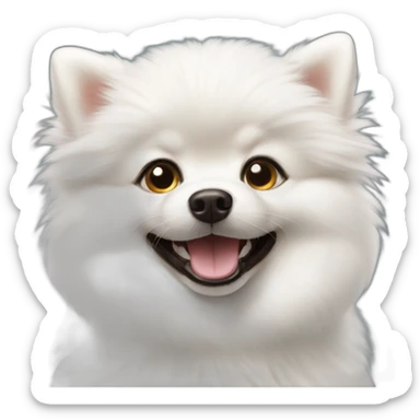 white-Pomeranian-smile-puppy sticker