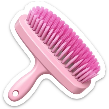 Powder pink and white hairbrush sticker
