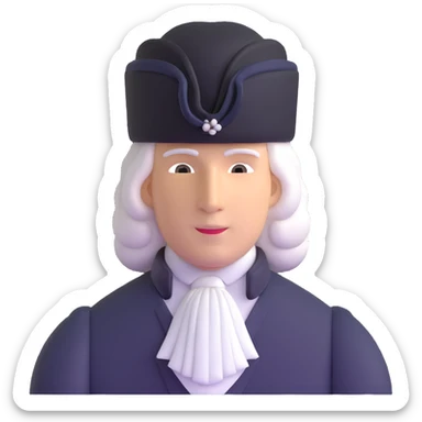 historical colonial aristocrat wig sticker