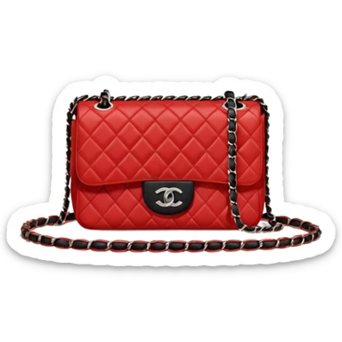 chanel red and black color bag sticker