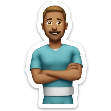 A emoji of the meme when knee surgery is tommorow sticker