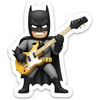 Batman playing electric guitar  sticker