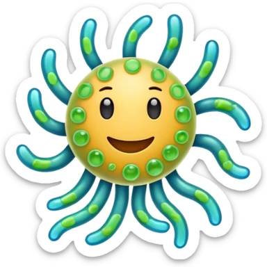 Happy bacteria sticker