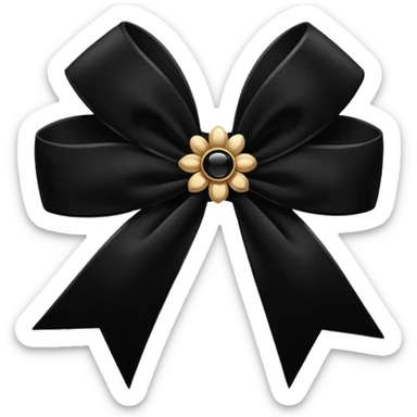 Black flower bow down sticker