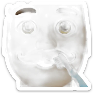 Toothbrush mustache sticker