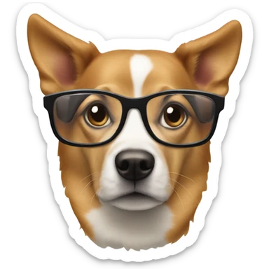 A mix between a dog and Elon musk wearing two svge dunglasses sticker