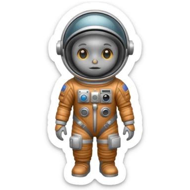 sparrow bird with astronaut suit sticker