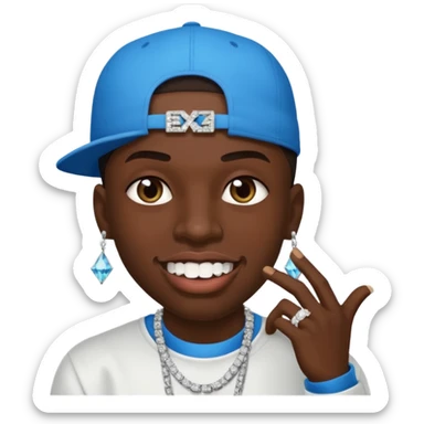 rapper with diamont grillz sticker