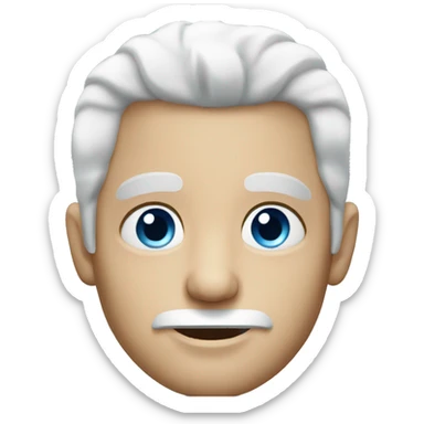 white haired blue eyed man sticker