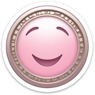 pinkish light blue Coin that is a currency with a happy face sticker