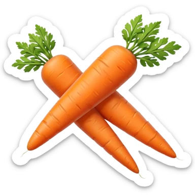 Mini carrot sticks, small orange cylinders, blunt rounded ends on both sides sticker